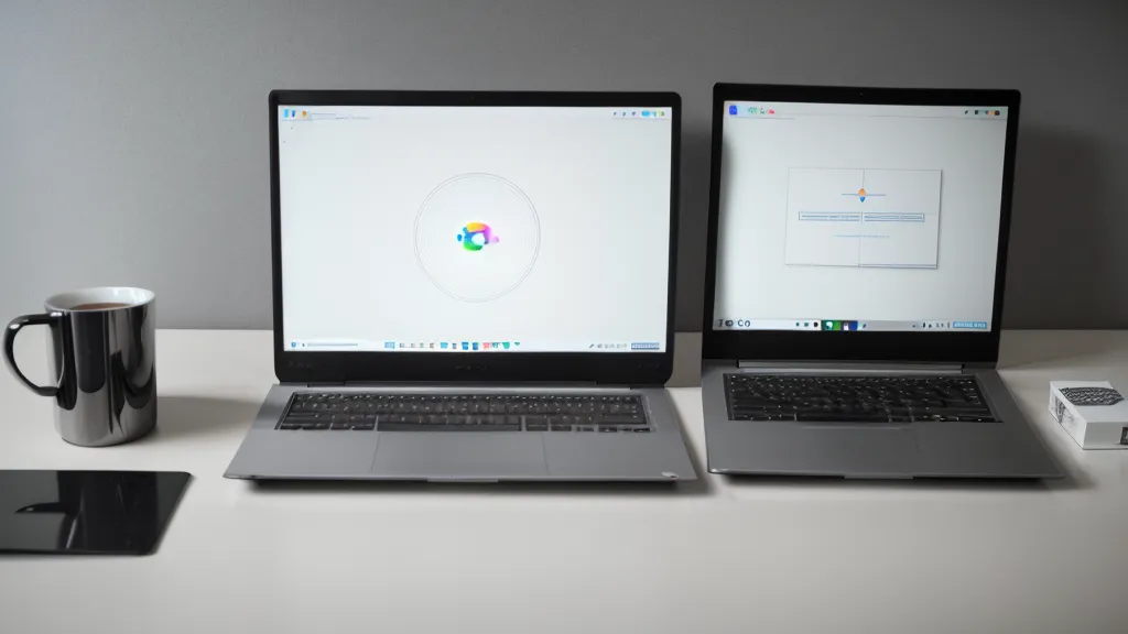 A laptop screen showing recovered software keys and a coffee cup.