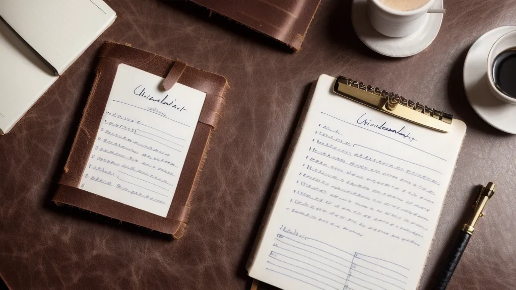 A notebook with a handwritten security checklist for team access.