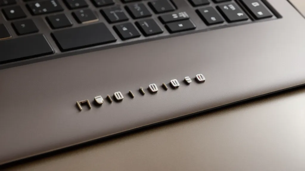 A close-up of a laptop keyboard with a small coffee stain on the spacebar.