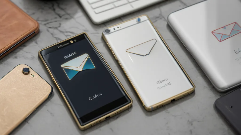 A smartphone screen displaying a cluttered inbox full of spam emails