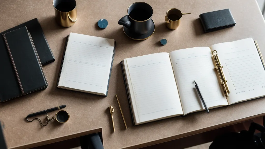 Hand-drawn comparison chart on stationery sitting on a marble desk.