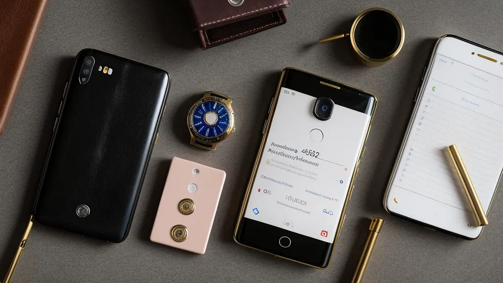 Smartphone with two factor authentication beside a wristwatch on marble desk