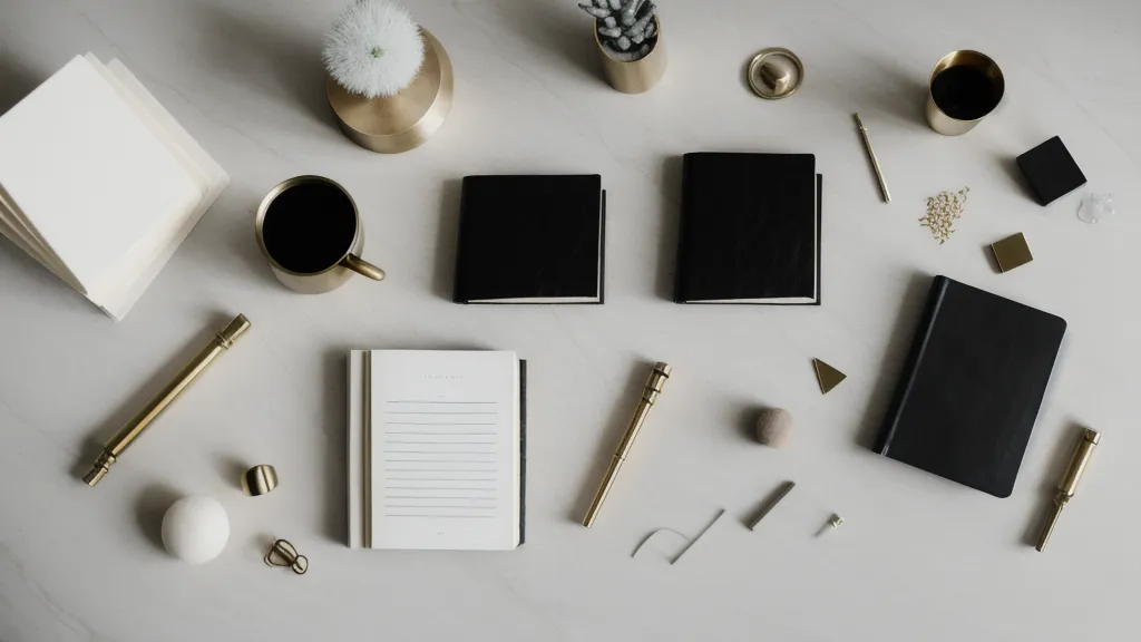 A security report and fountain pen on a leather planner.
