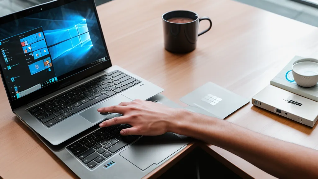 A close-up of a finger using a biometric scanner on a laptop.